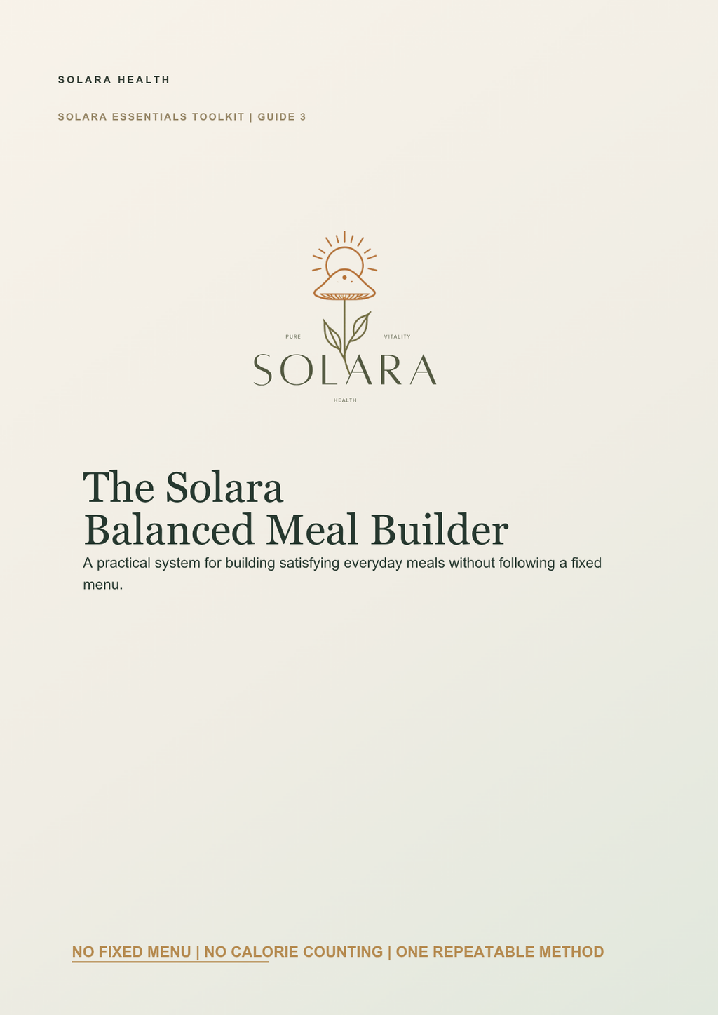 The Solara Balanced Meal Builder cover