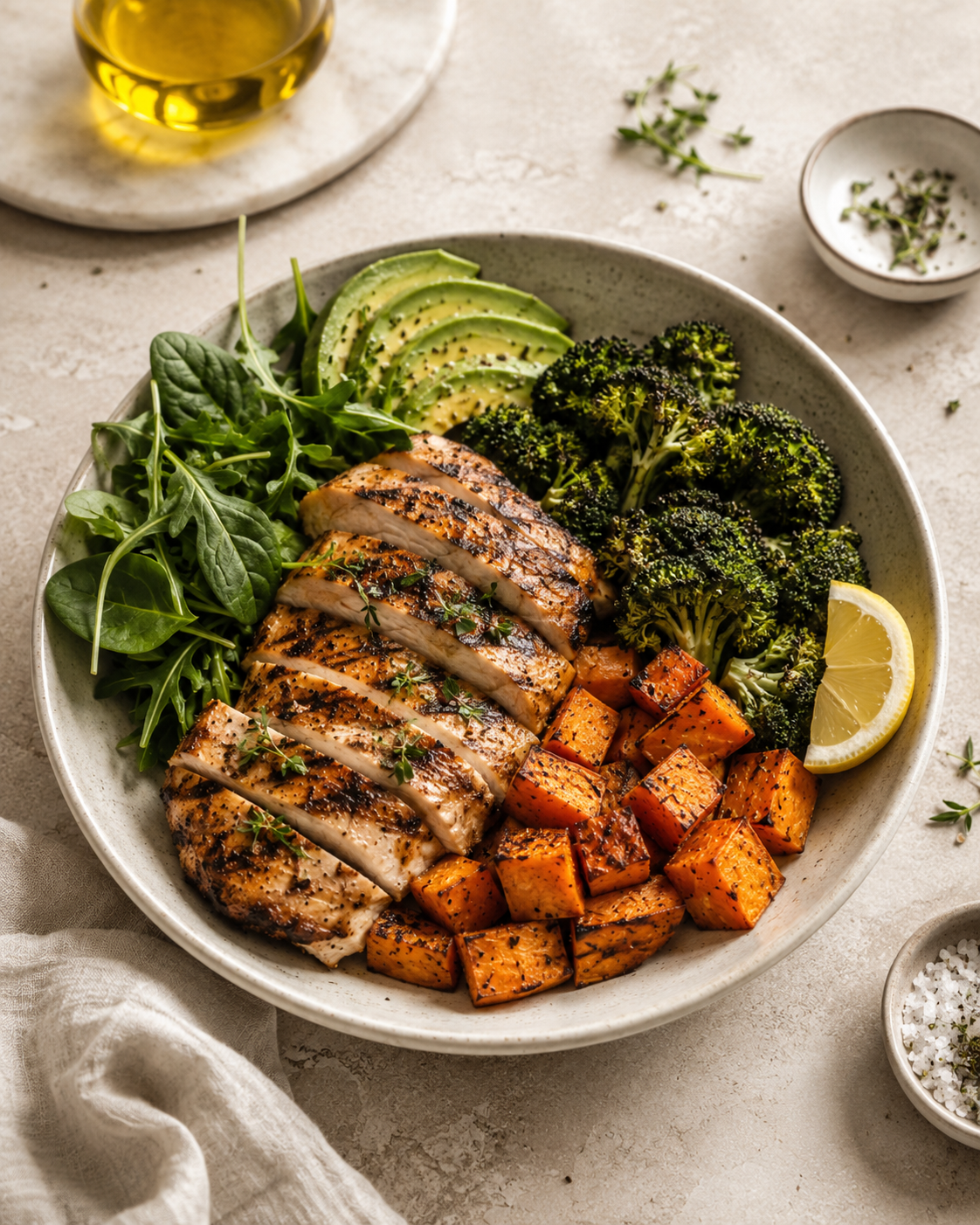 Chicken and sweet potato bowl recipe from the Solara cookbook