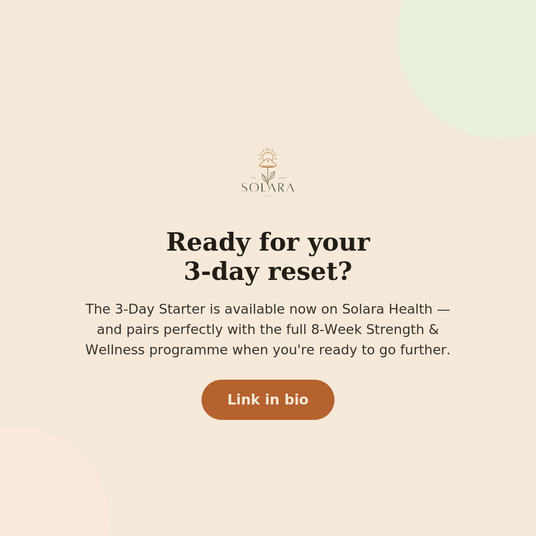 Free 3-Day Solara Starter Plan — Start Here
