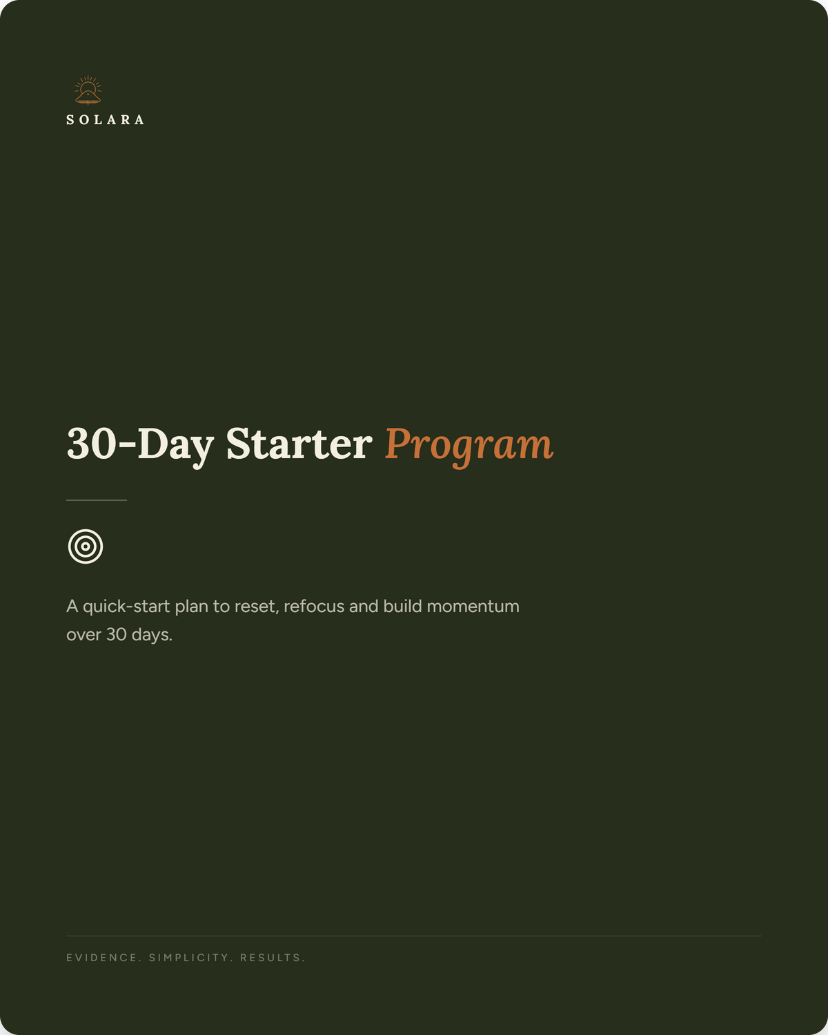 Solara 30-Day Starter Program