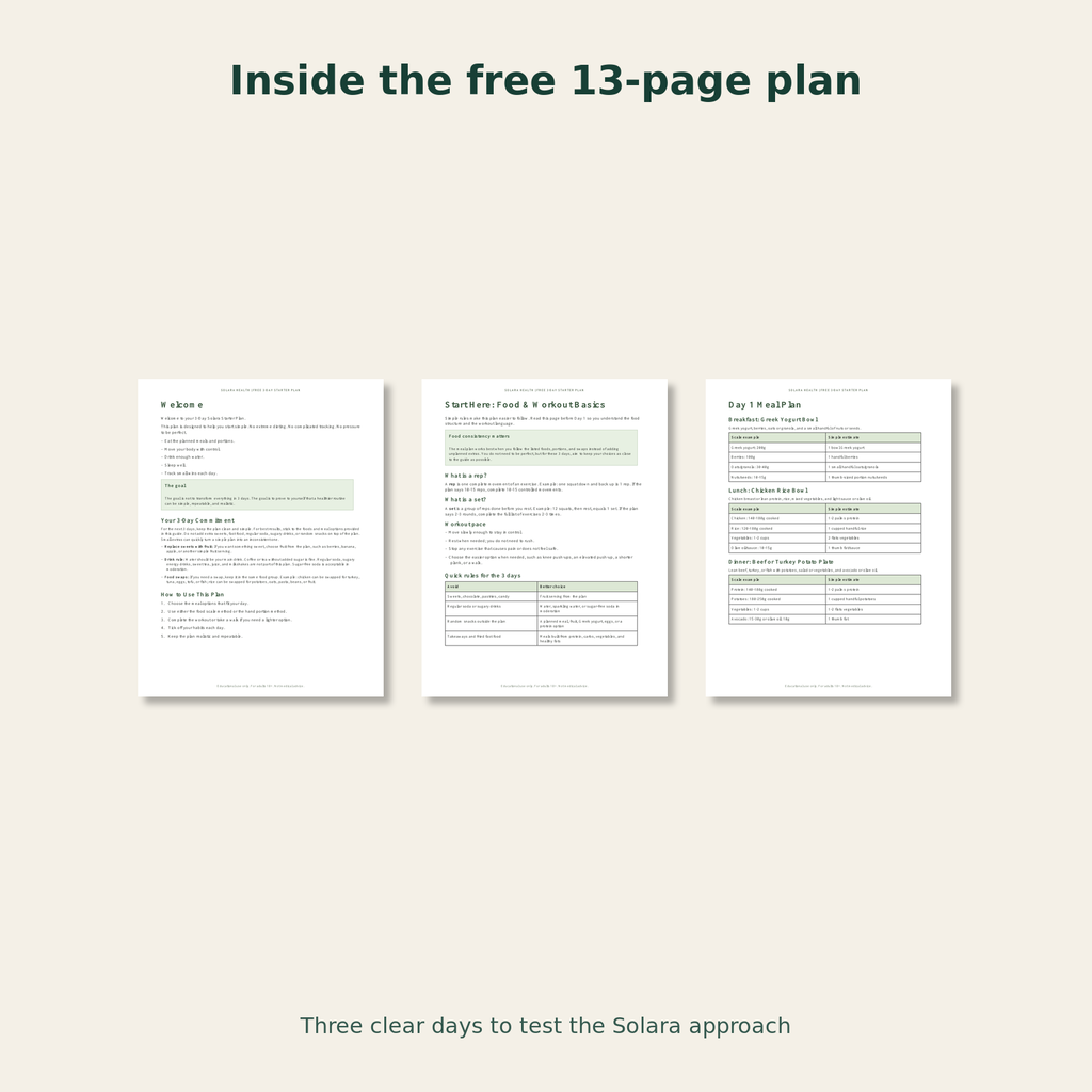 Inside the free Solara 3-day wellness starter plan